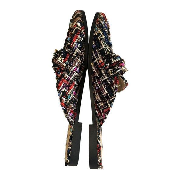 Steve Madden Multicolor Tweed Loafers with Gold Chain - Picture 7 of 11